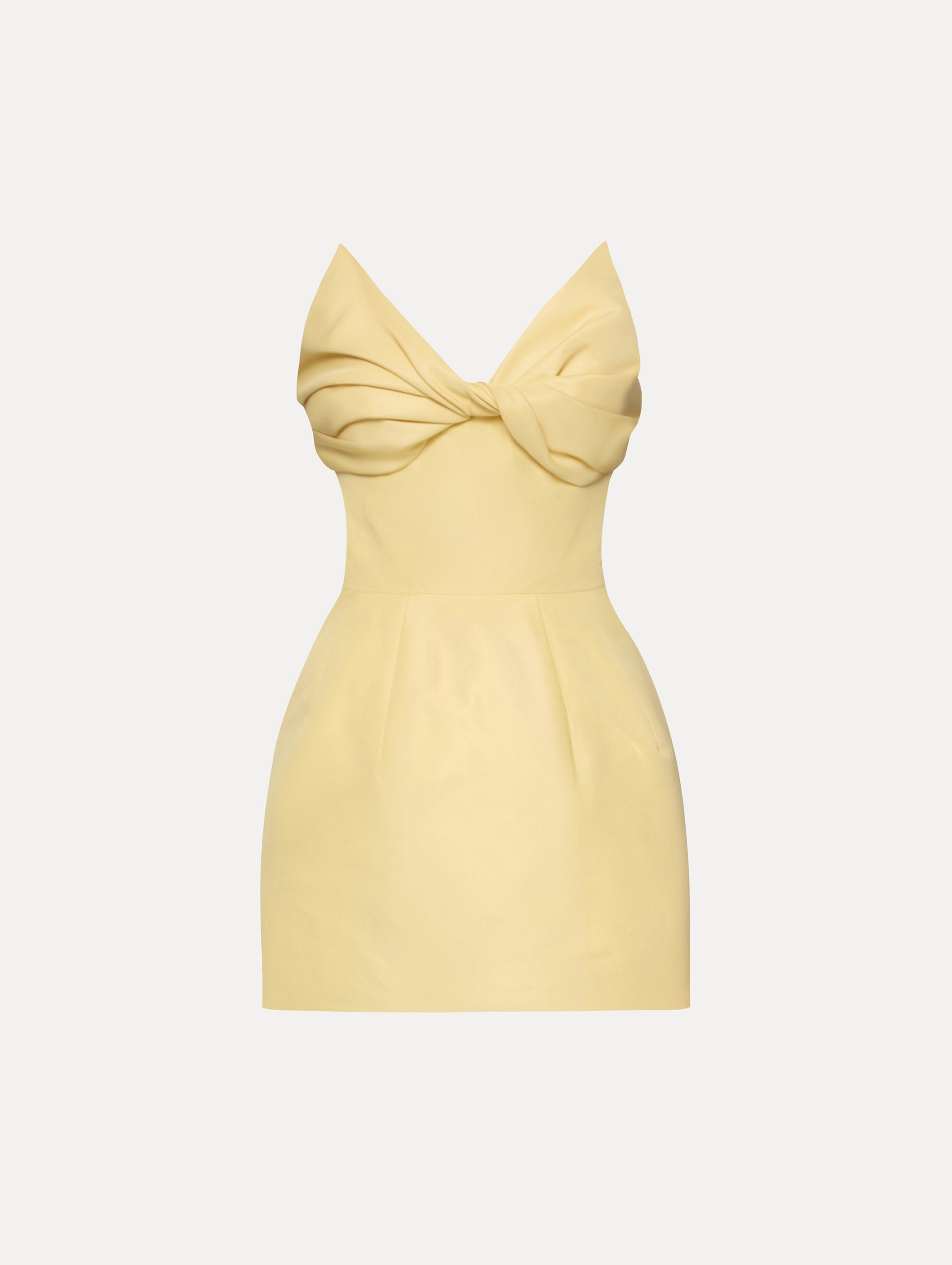 BOW-DETAILED FAILLE COCKTAIL DRESS - 1