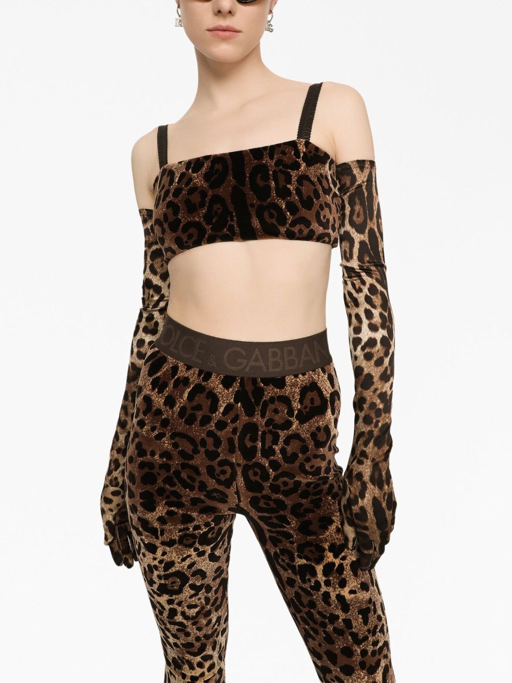 leopard-print sleeveless crop top - 5