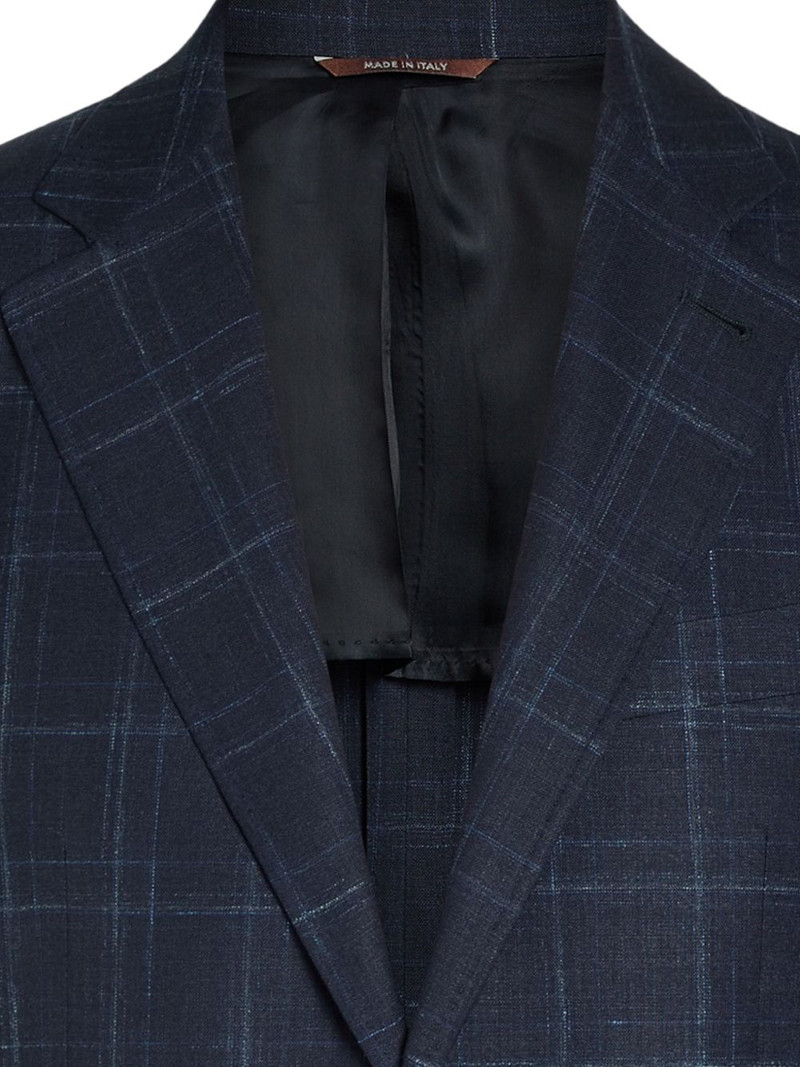 Canali plaid-pattern blazer outlook