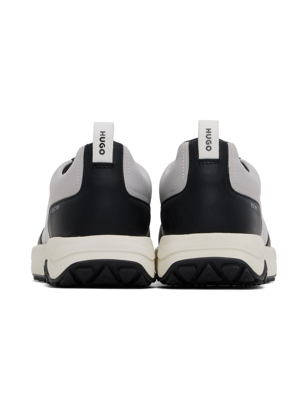 Black & Gray Mixed-Material Sneakers - 2