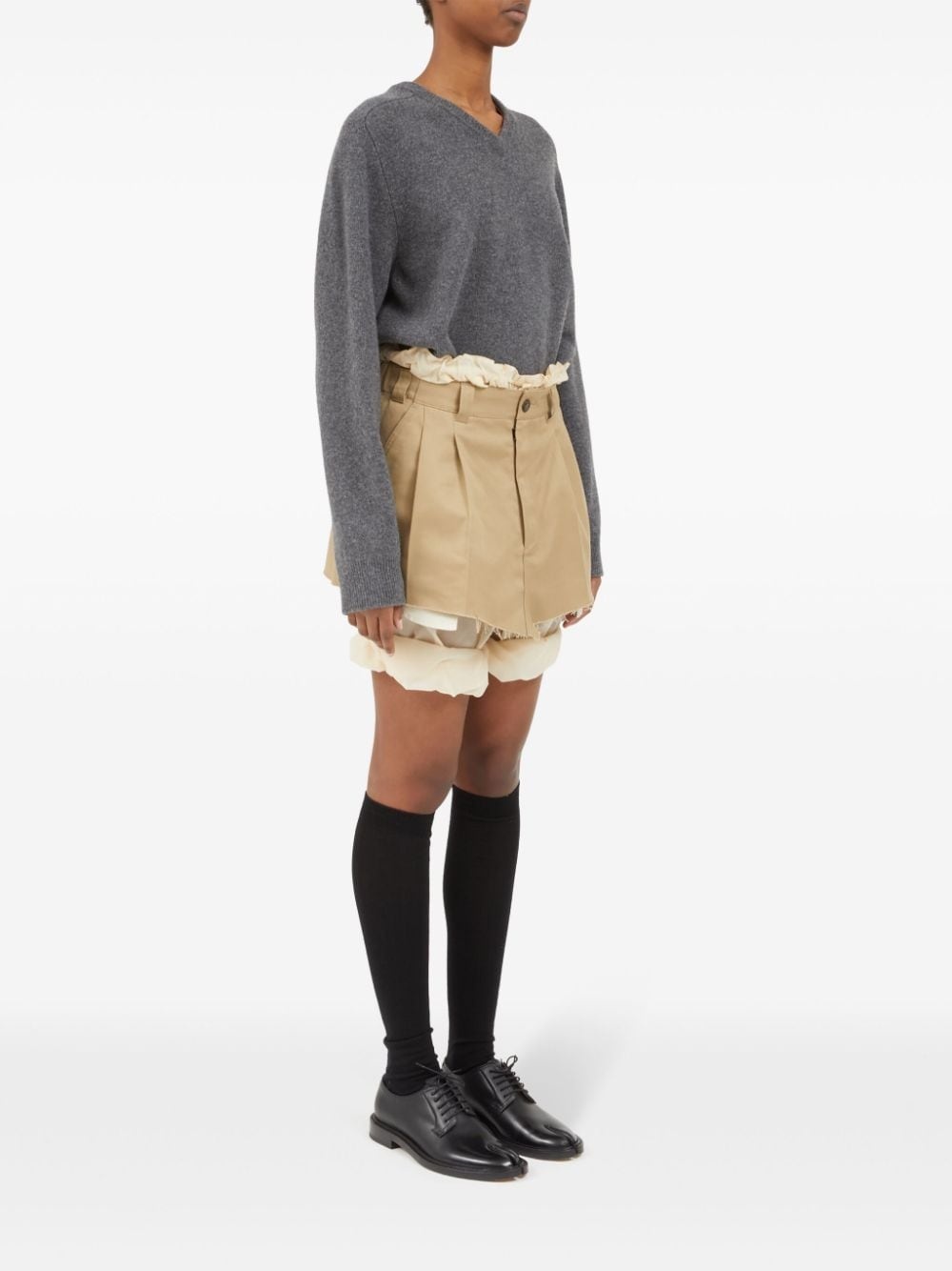 frayed-hem layered shorts - 3