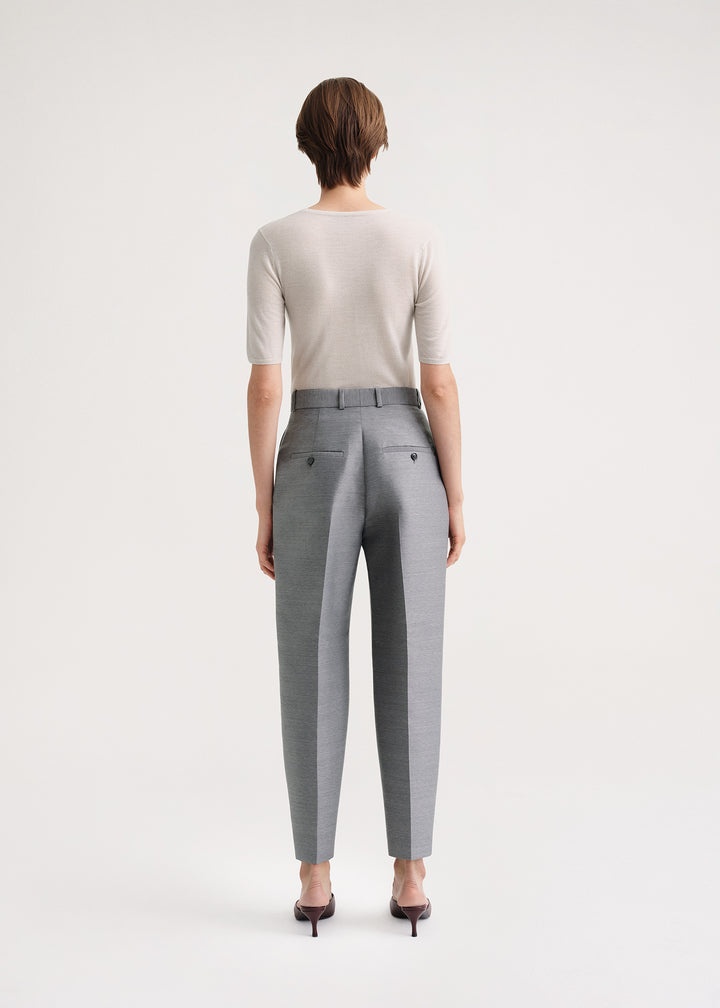 Sewn pleat evening trousers steel - 4