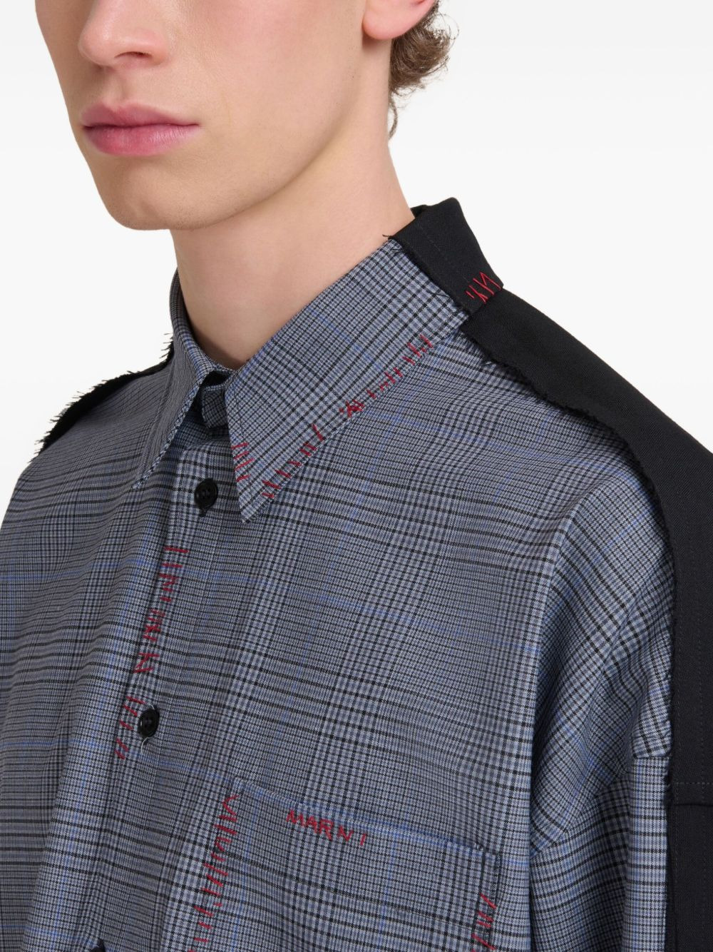 check-patterned long-sleeve shirt - 5