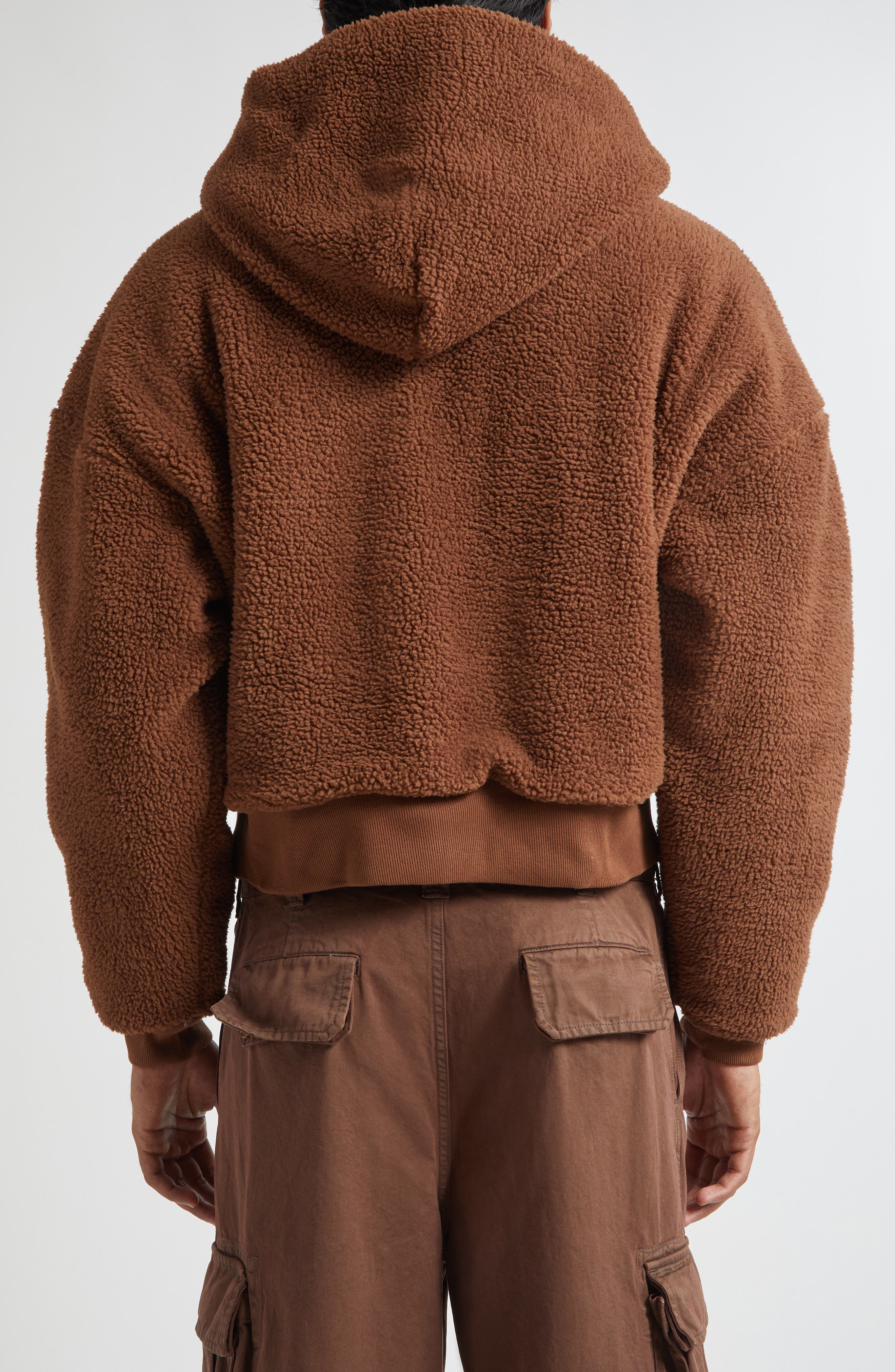 ERL Gender Inclusive Terry Fleece Zip Hoodie in Brown at Nordstrom - 4