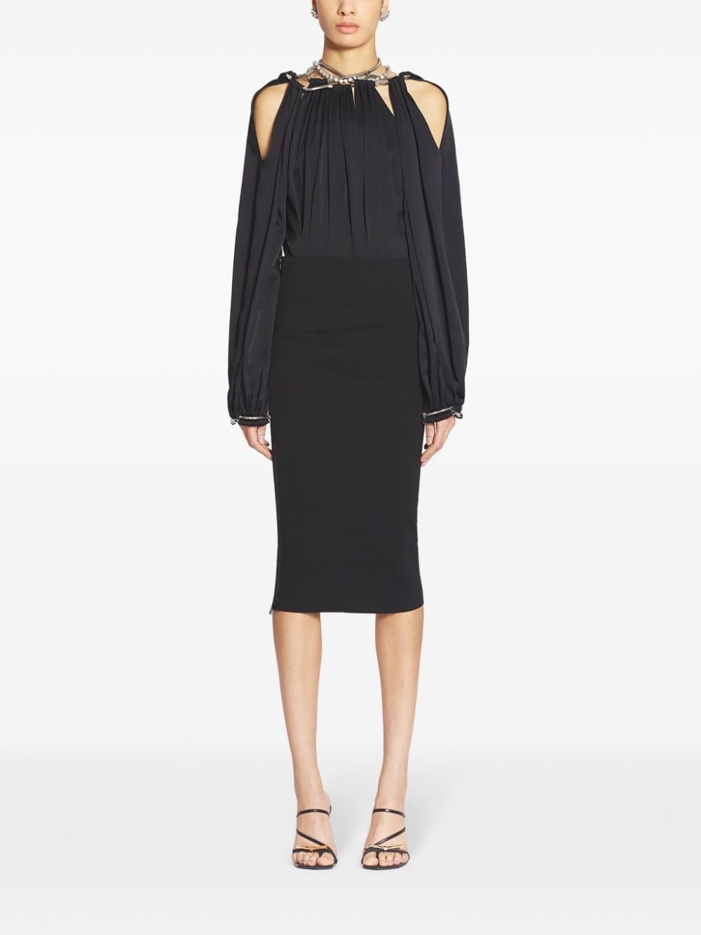 crepe pencil skirt - 2