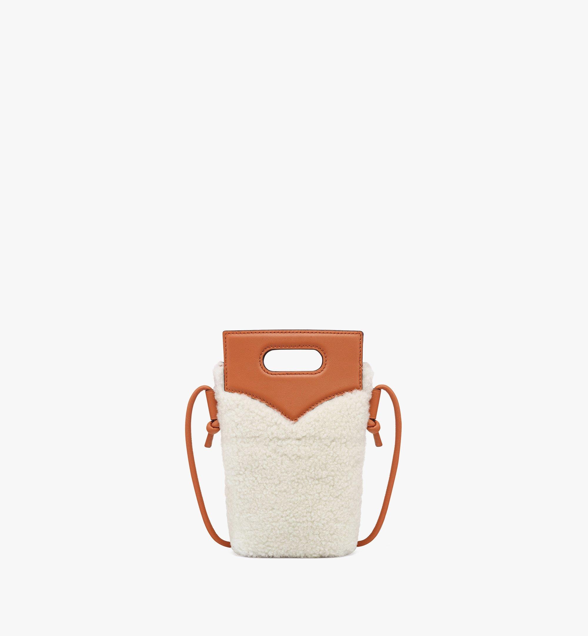 Diamond Crossbody Pouch in Shearling and Calf Leather - 4