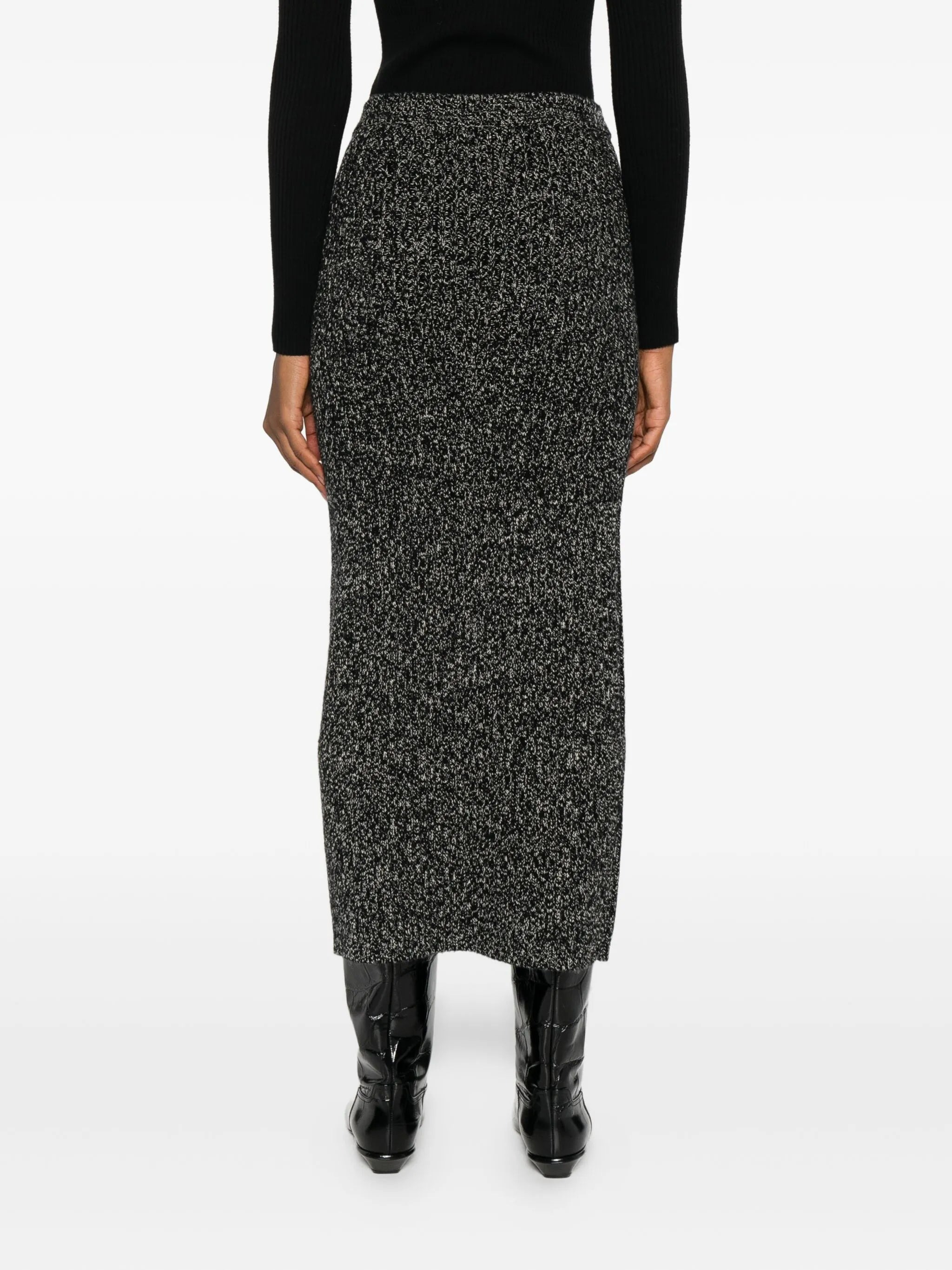 ribbed lurex-effect skirt - 4