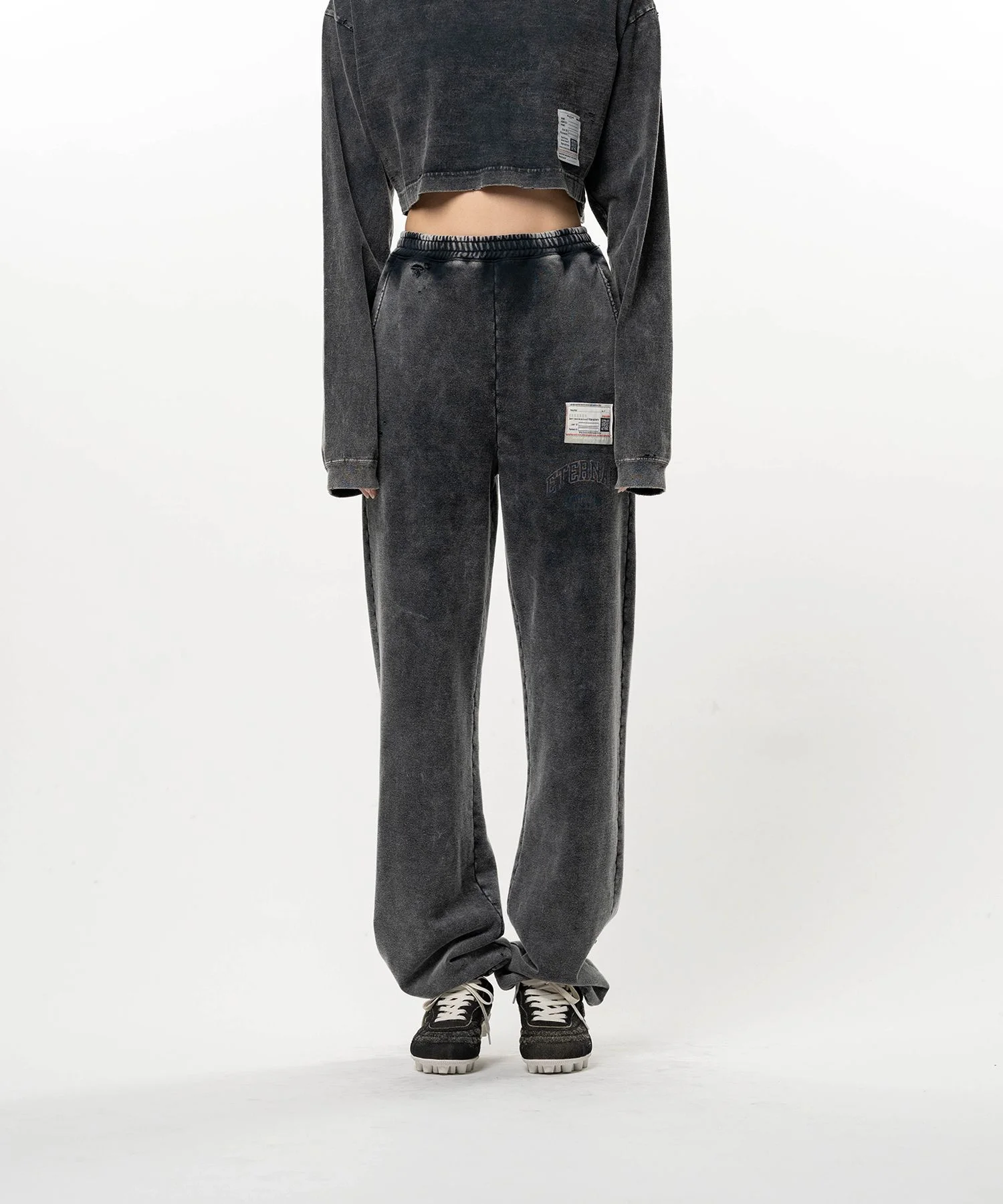 Bleached College Print Jogger Sweat Pants - 1