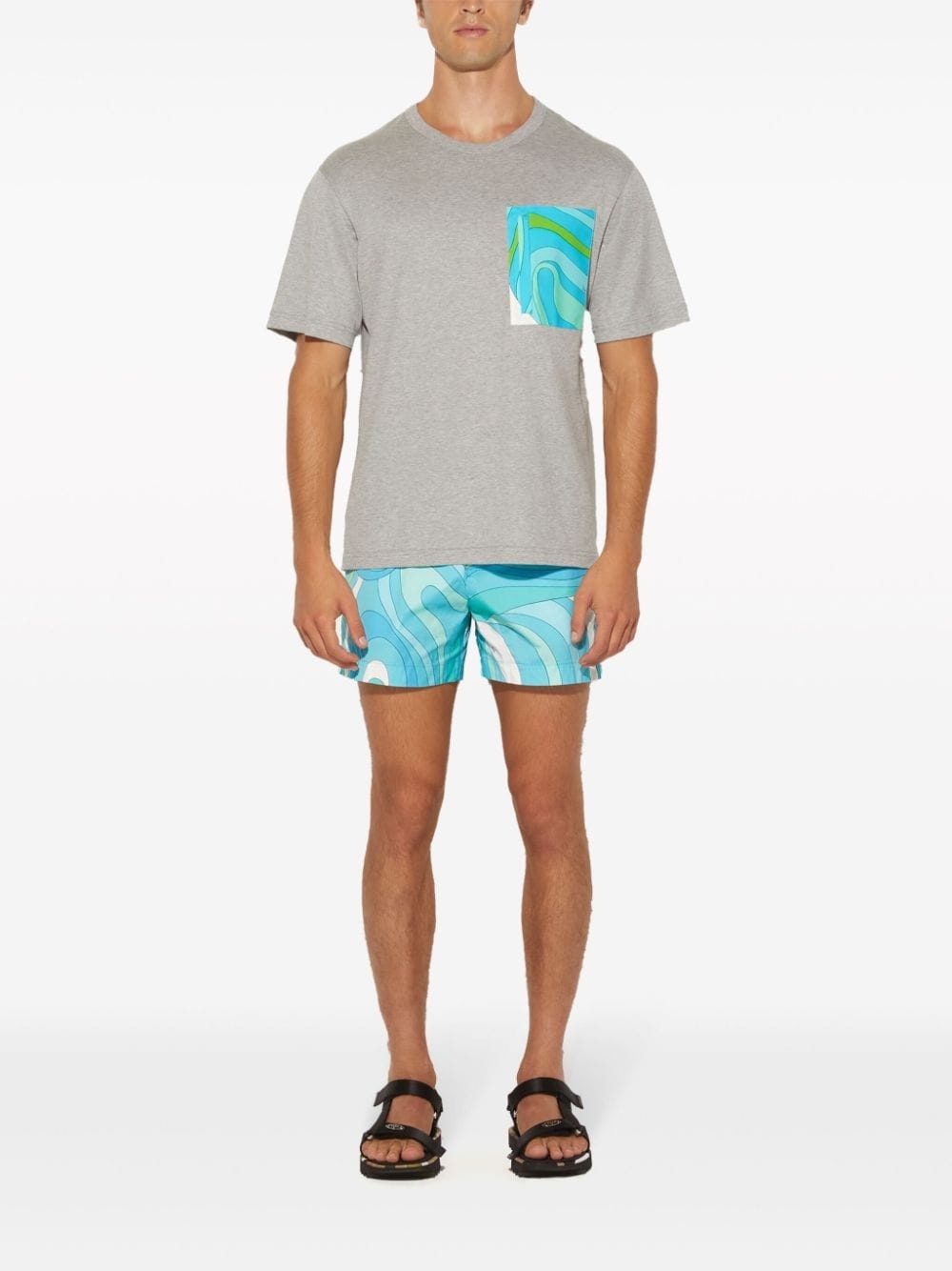 contrasting-pocket cotton T-shirt - 2