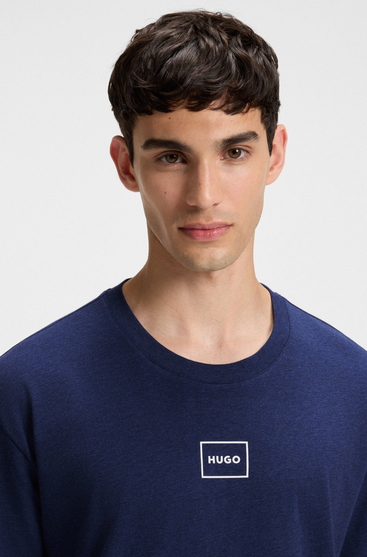 STRETCH-COTTON T-SHIRT WITH LOGO PRINT - 5