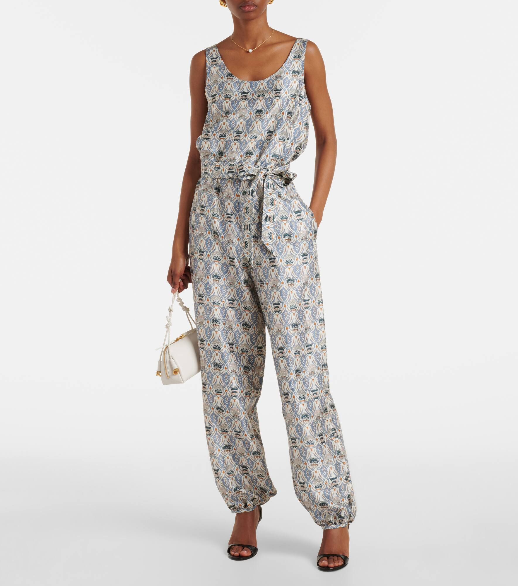 Nadia printed silk shantung jumpsuit - 2
