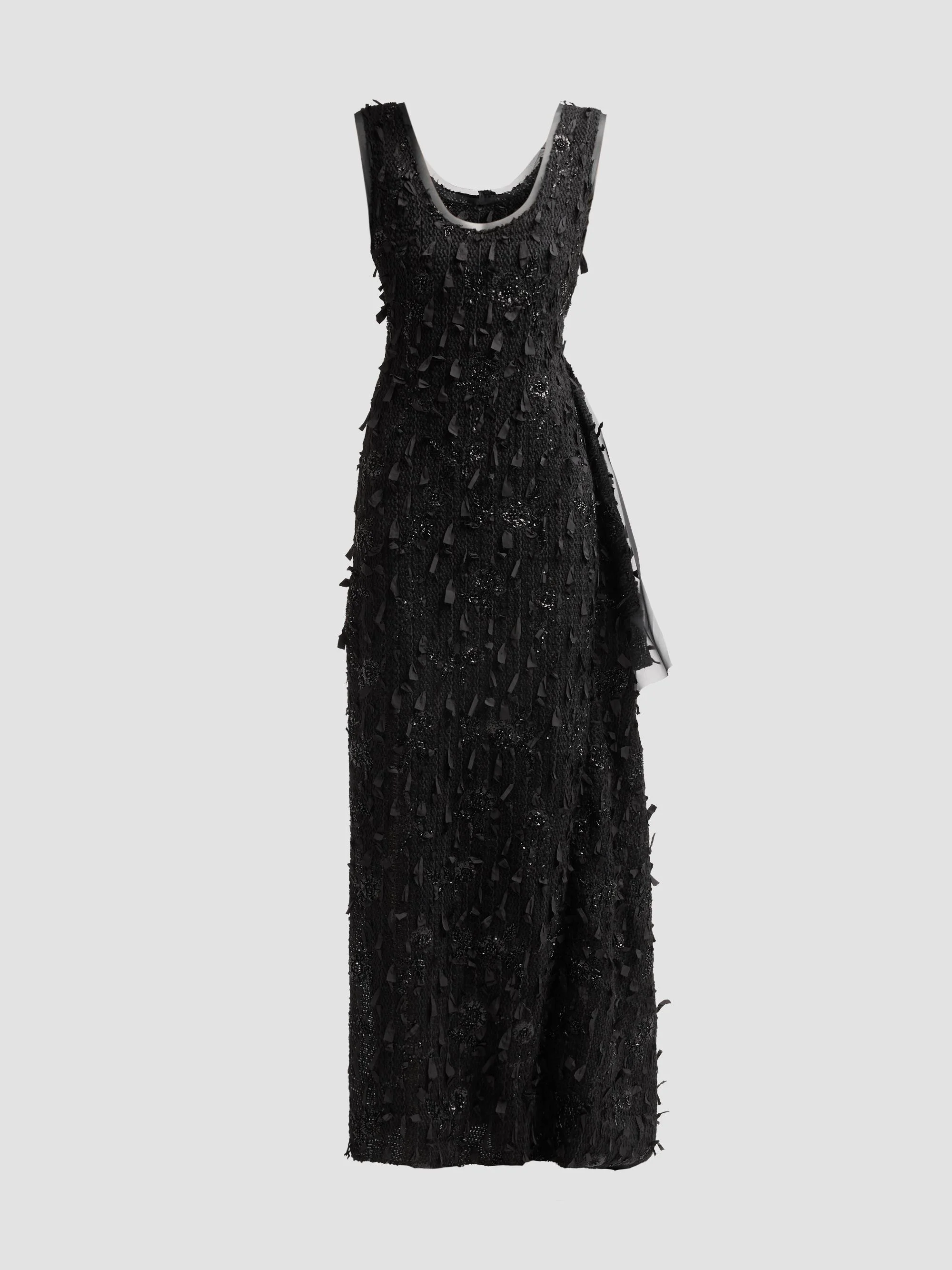 A. W.A. K.E. MODE Women's Side-Drape Textured Maxi Dress - Black - 1