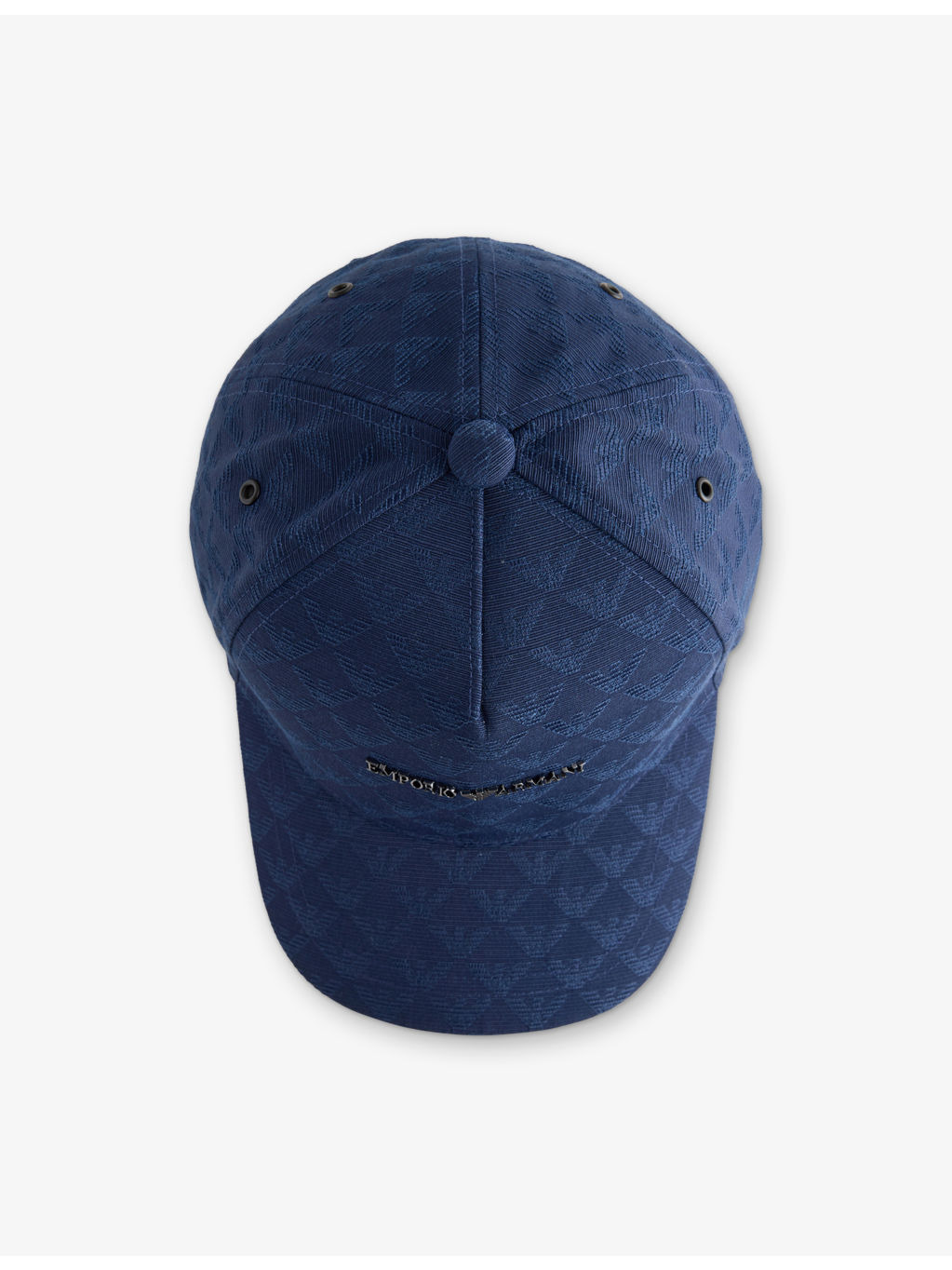 Jacquard-Print Brand Plaque Cotton Cap - 4