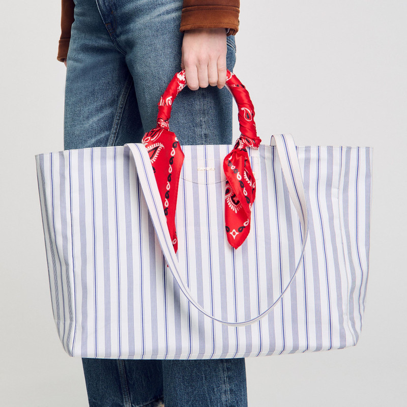 STRIPED CANVAS TOTE BAG 4
