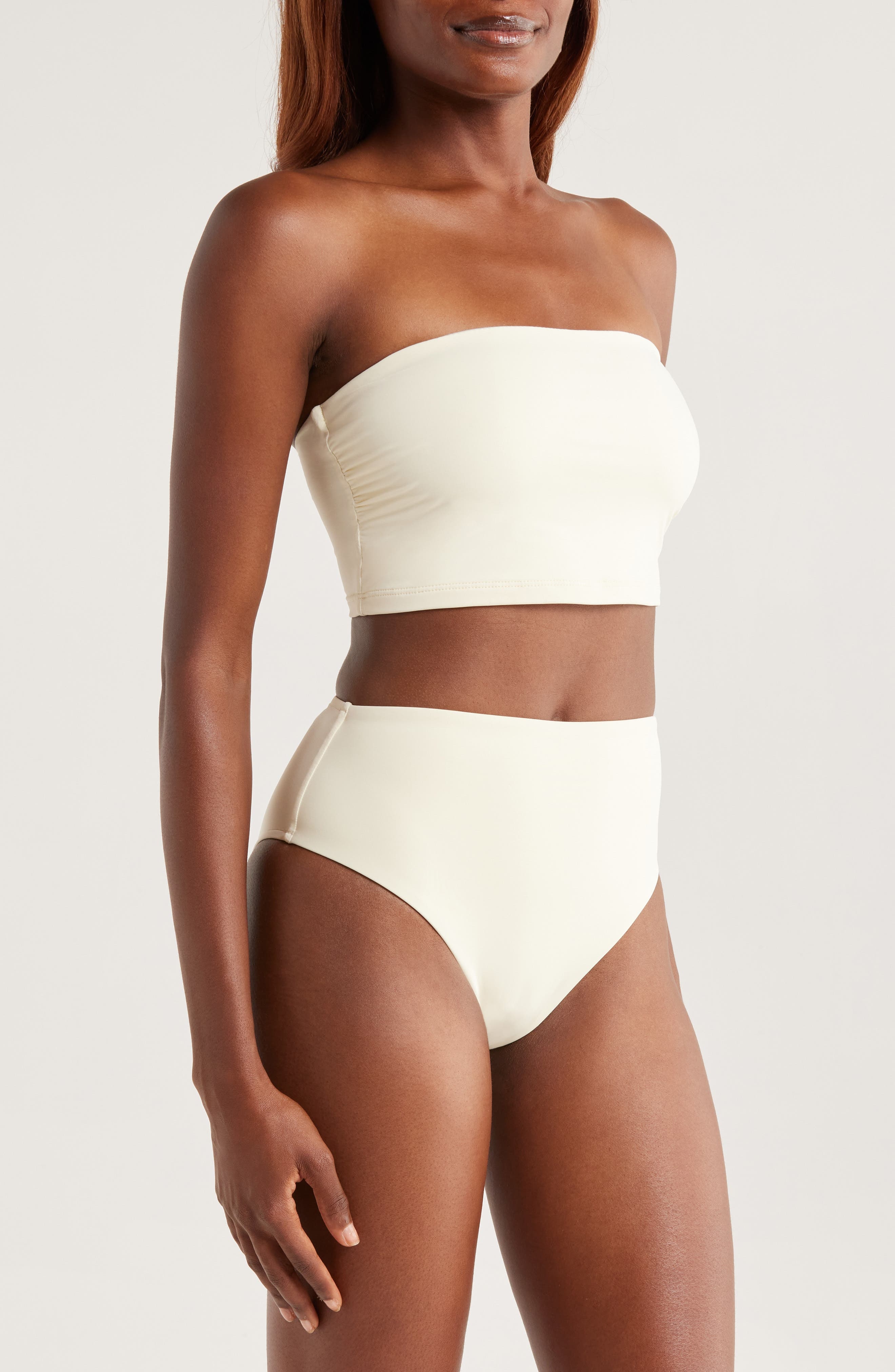 BONDI BORN Poppy High Waist Bikini Bottoms in Porcelain at Nordstrom - 9
