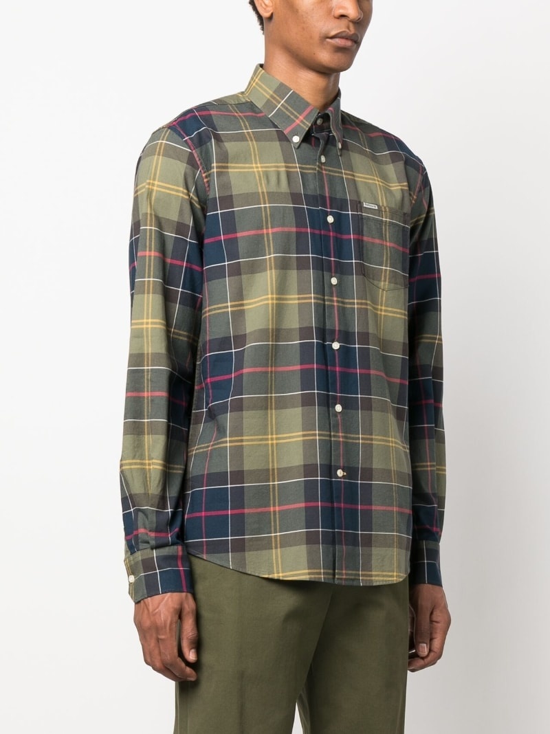 tartan check-pattern cotton shirt - 3