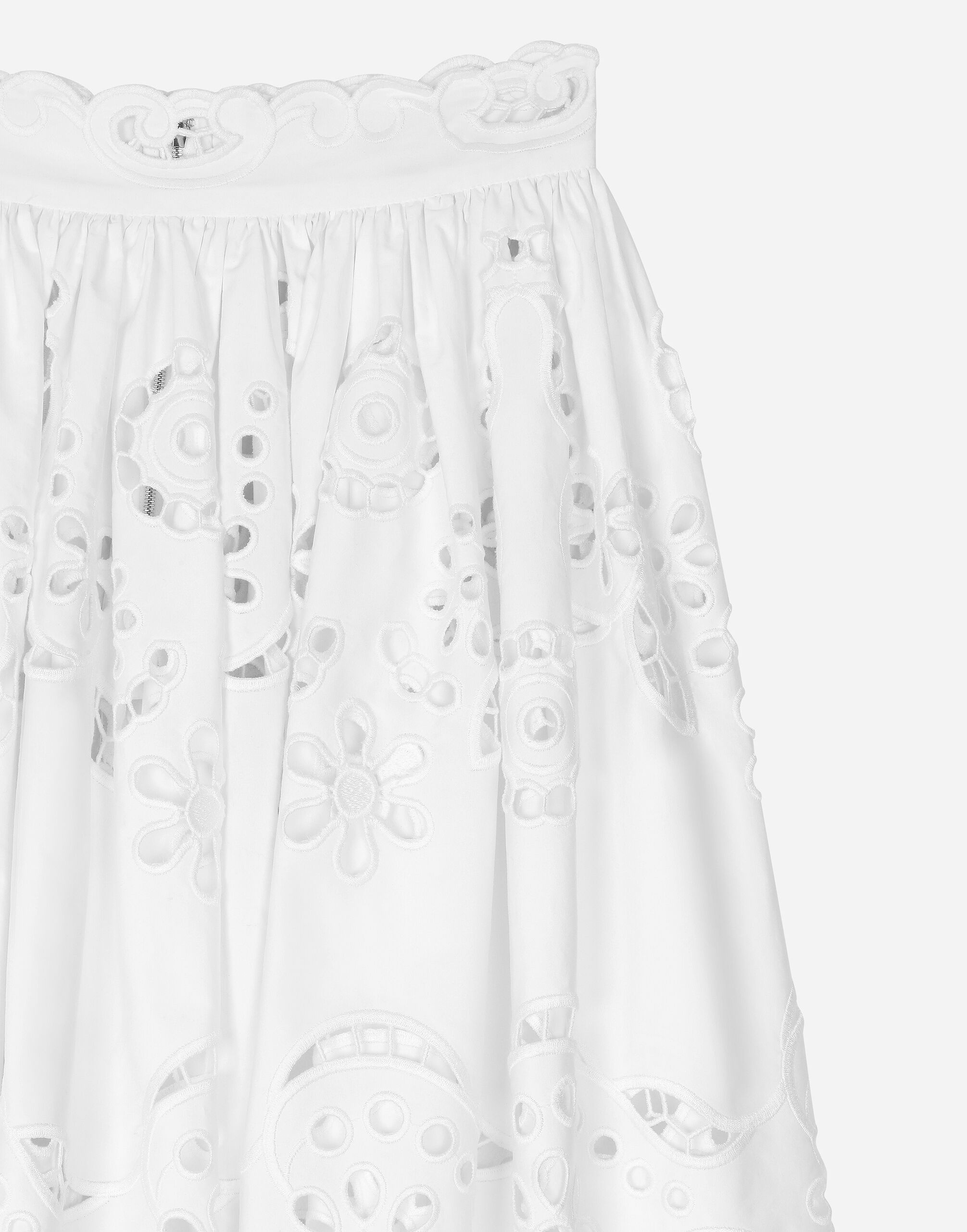 Cotton midi circle skirt with cut-out detailing - 6
