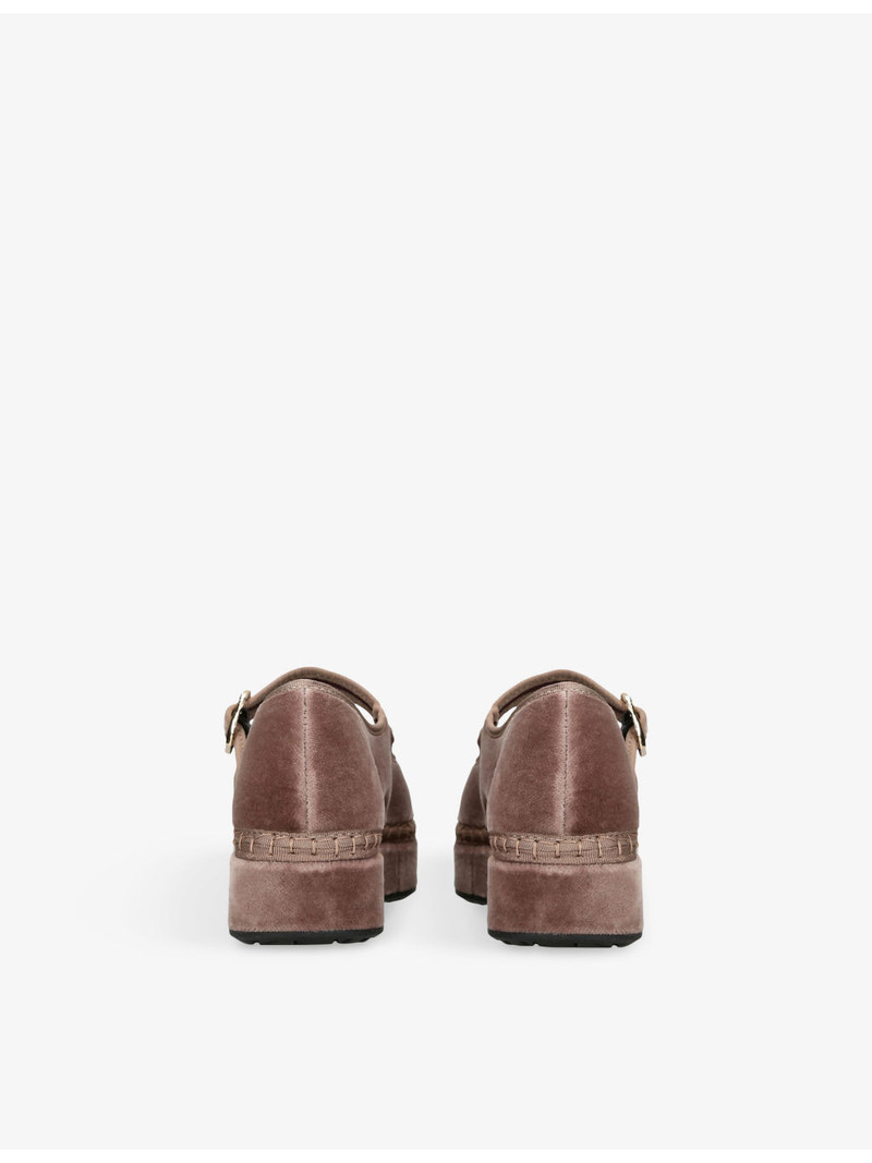 FLABELUS Double Alcmena Cotton-Velvet Ballet Flats outlook