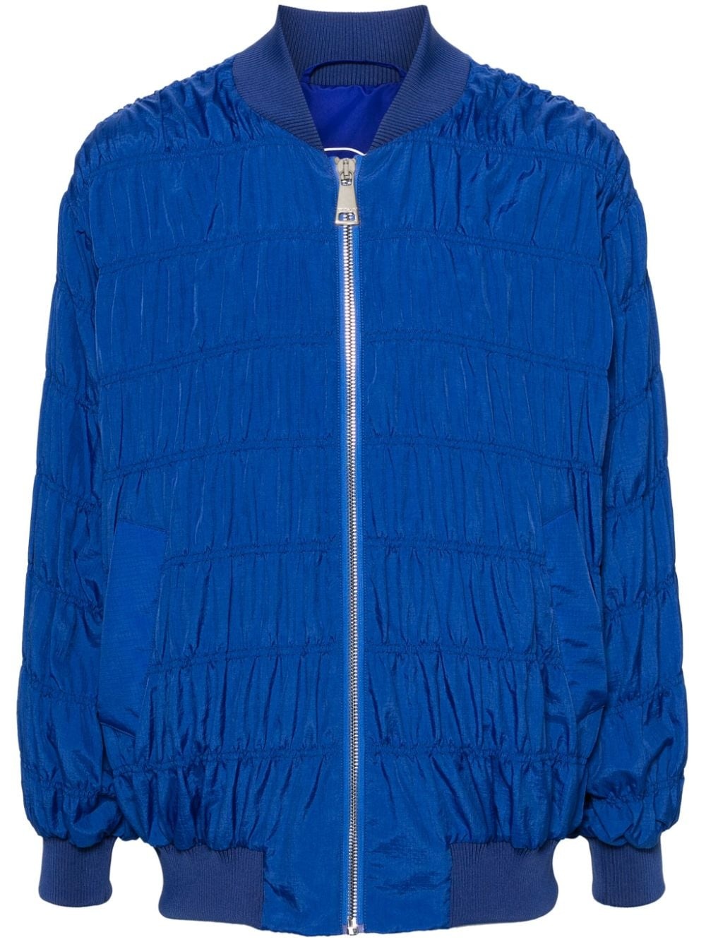 ruched-detail oversize jacket - 1