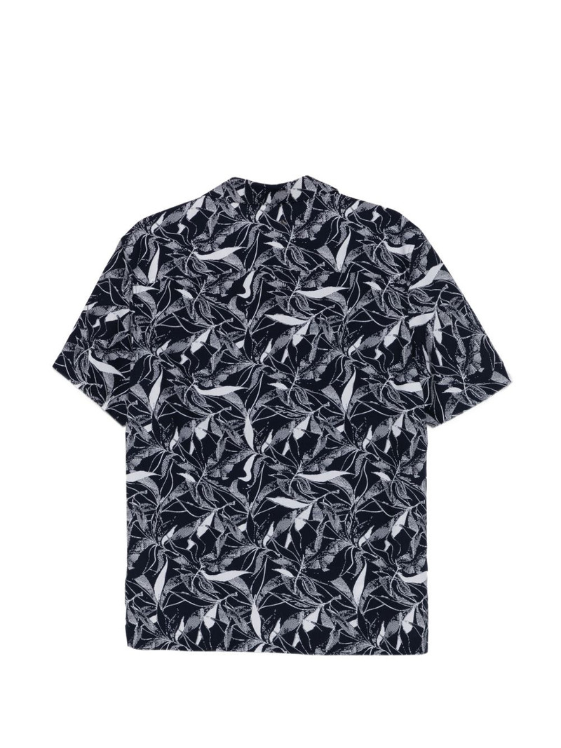 MICHAEL KORS leaf-print short-sleeve shirt outlook