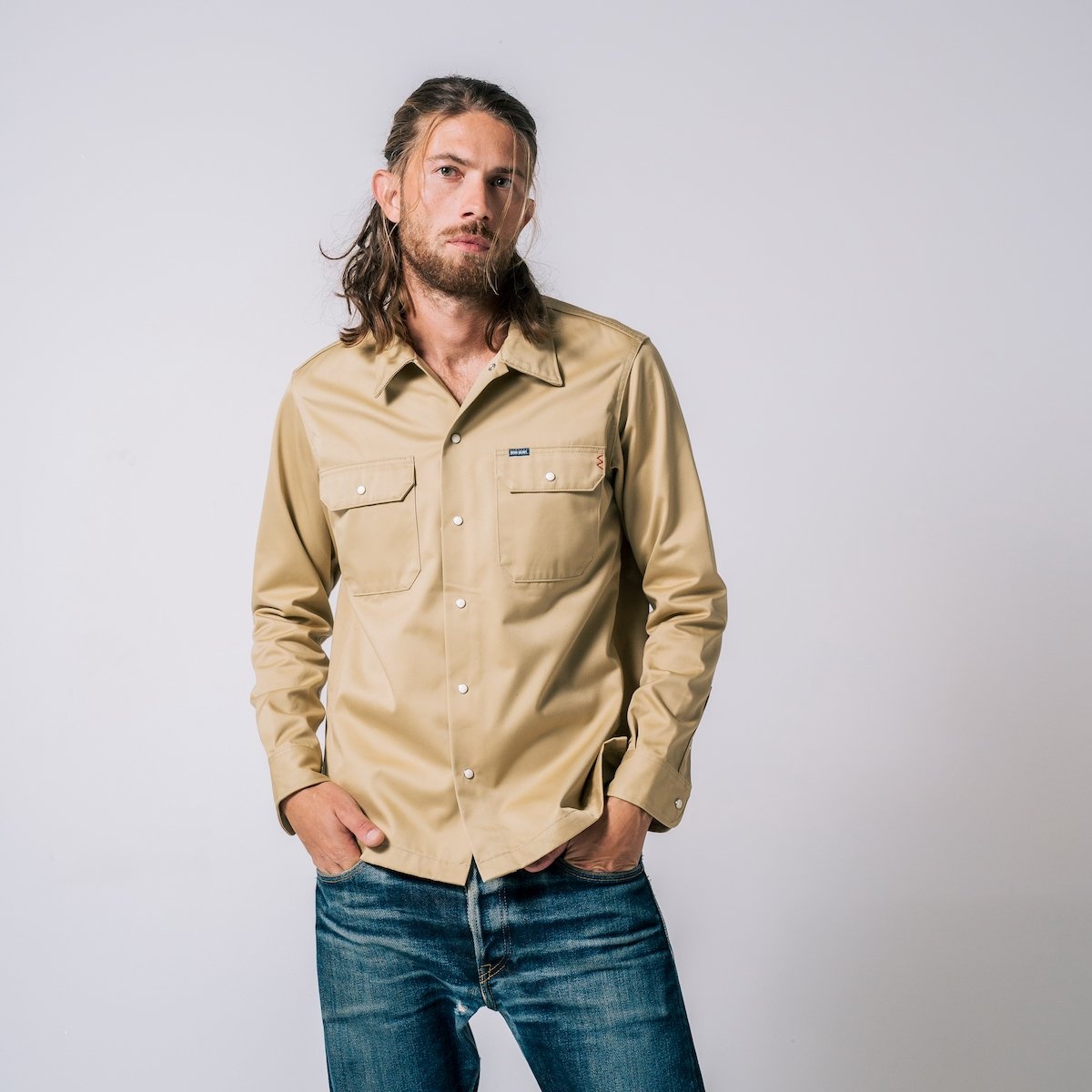 IHSH-383-BEI 9oz T/C Mechanic Shirt - Beige - 5