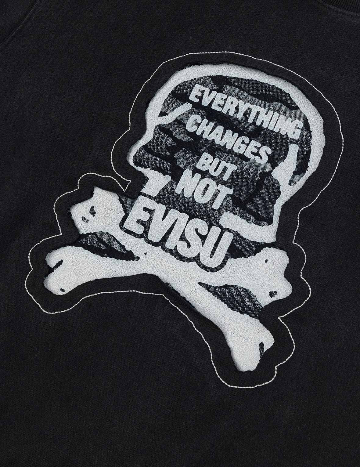 "Back to Bone" and Skull Print Fashion Fit Sweatshirt - 7