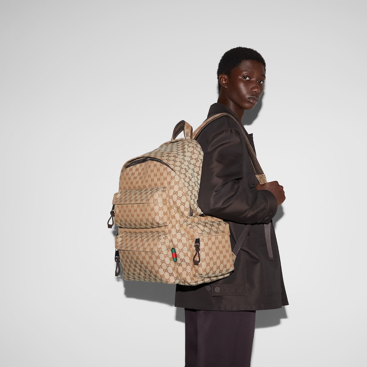 Large backpack with Gucci logo - 3