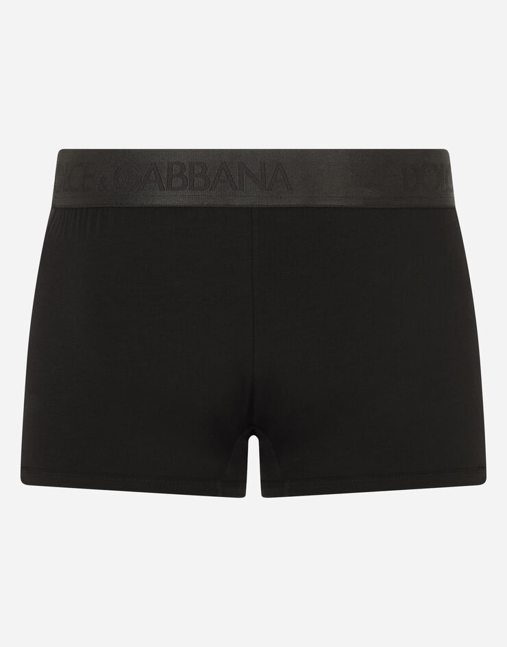 Two-way stretch cotton boxers with D&G patch - 3