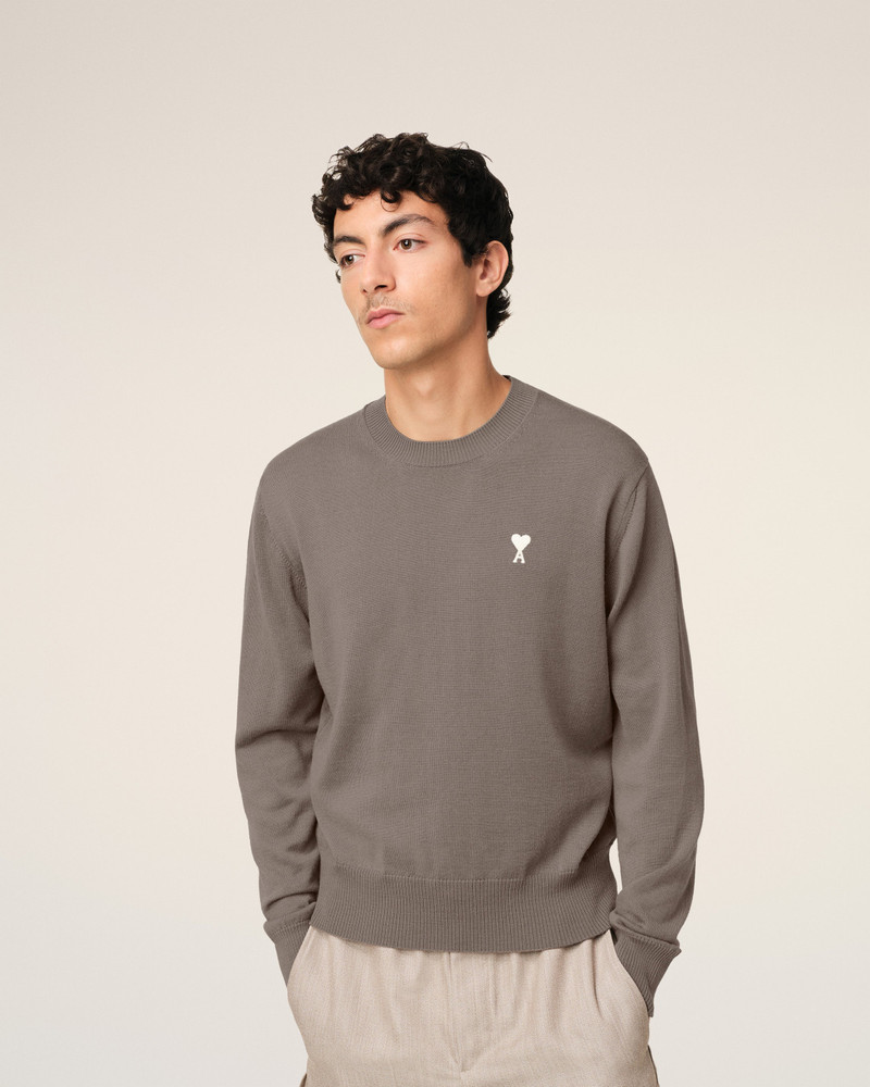 BEIGE WOOL AMI DE COEUR CREW NECK SWEATER 3