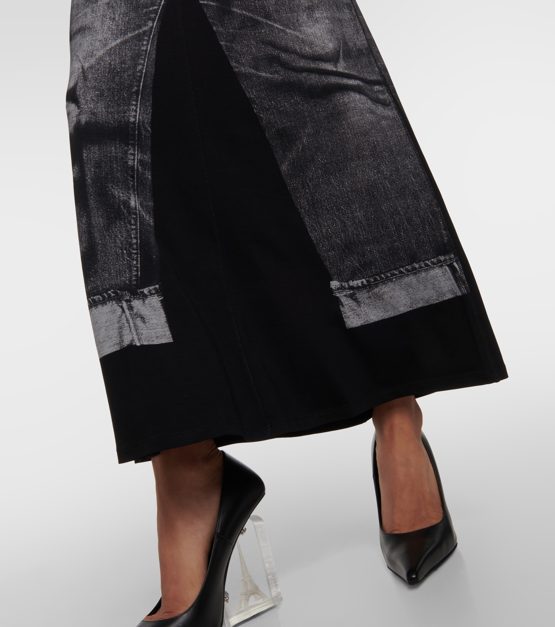 Trompe l'œil jersey maxi skirt - 5