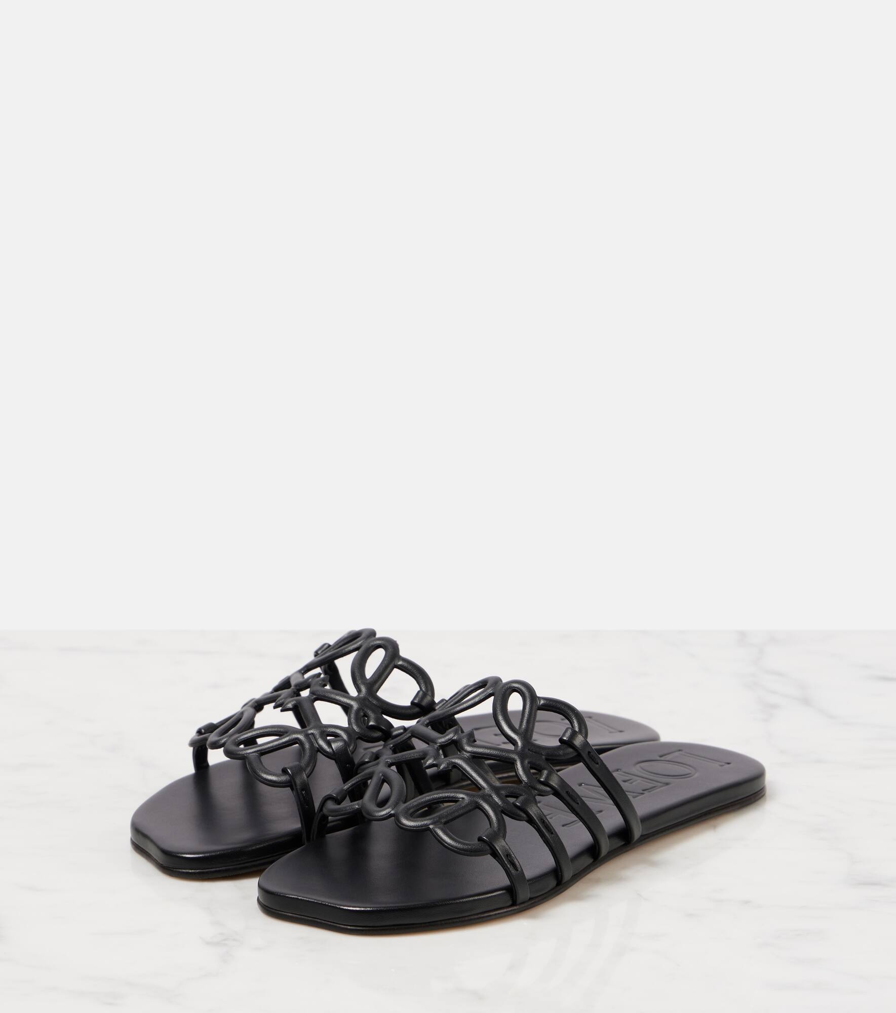 Petal Anagram leather slides - 4