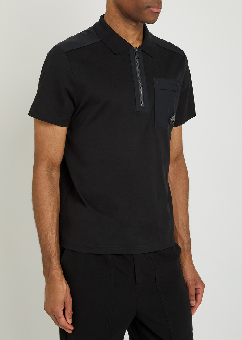 MOOSE KNUCKLES Moose Knuckles Dalon Panelled Piqué Cotton Polo Shirt outlook