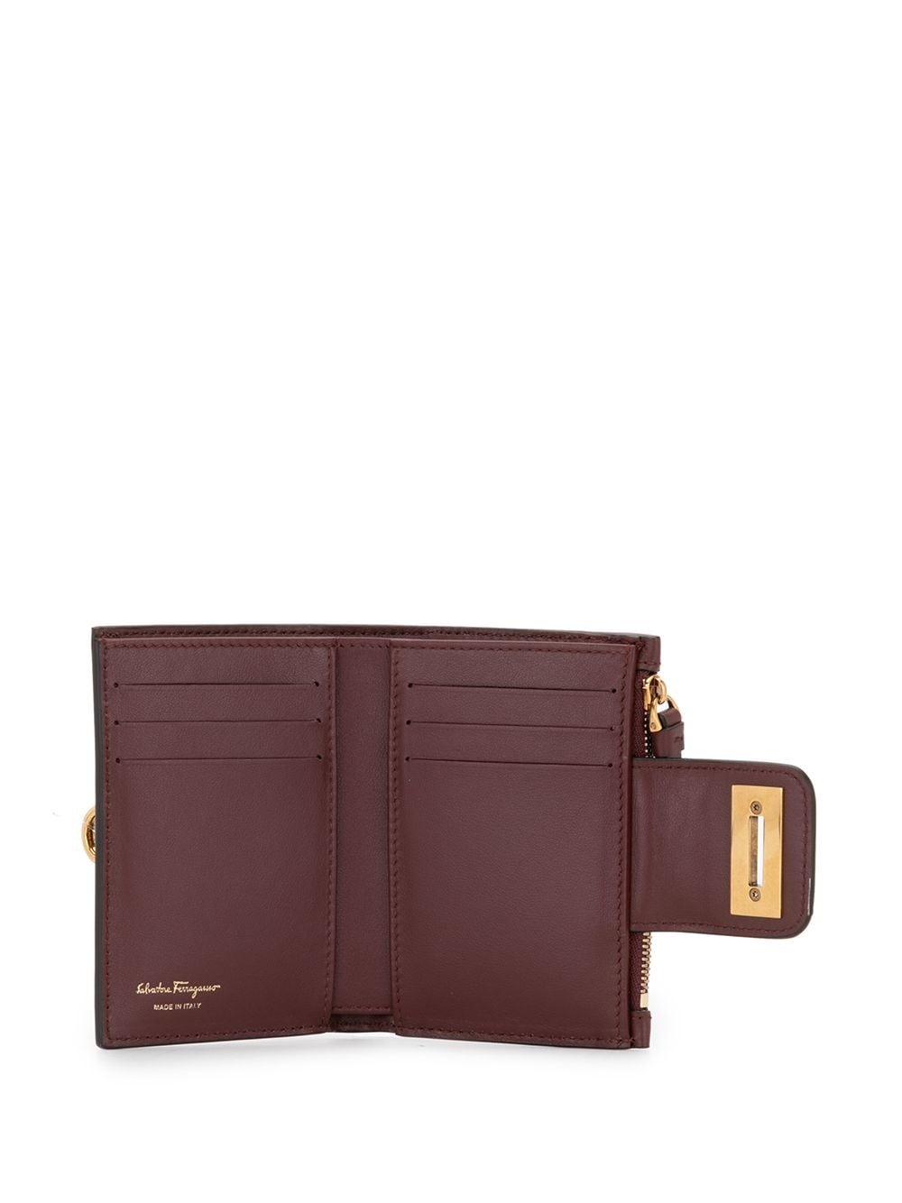 flip-lock calf leather wallet - 3