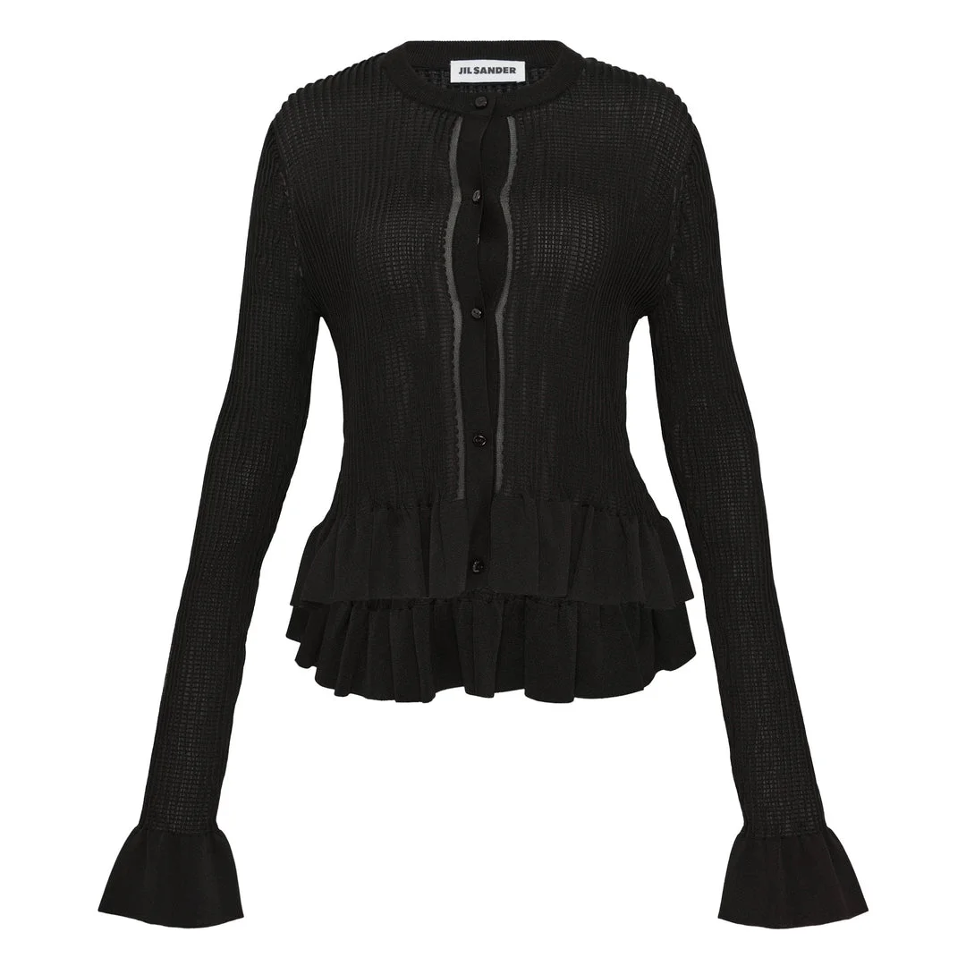 Cardigan With Frill At Bottom - 1