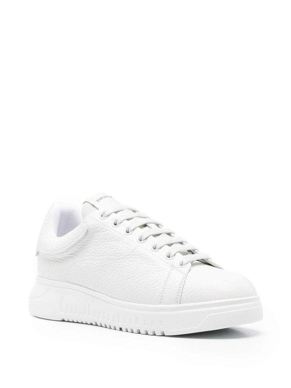 てんとう虫専用【美品】ARMANI COLLEZIONI ホワイトレザー EMPORIO ARMANI padded-tongue leather sneakers | REVERSIBLE