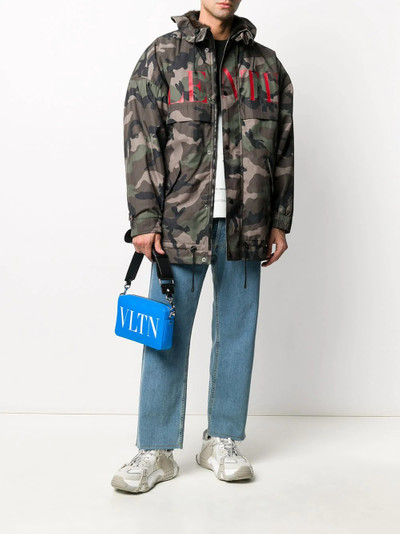 Valentino logo print camouflage jacket outlook