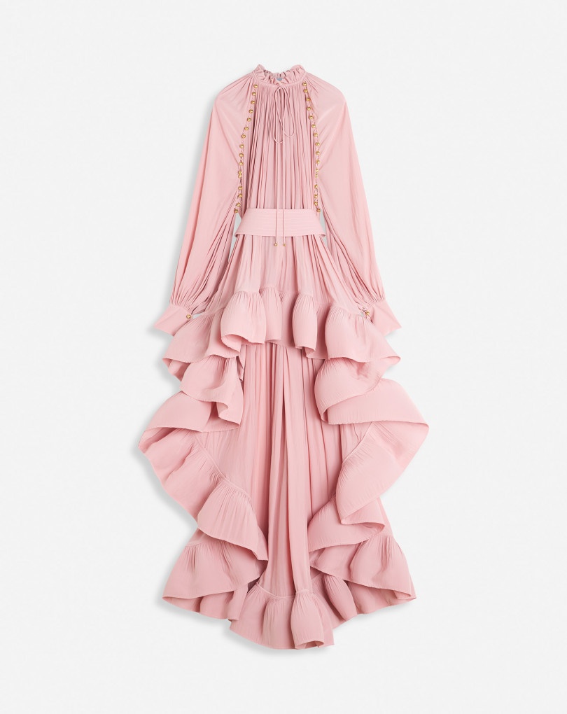 ASYMMETRICAL CHARMEUSE DRESS - 1