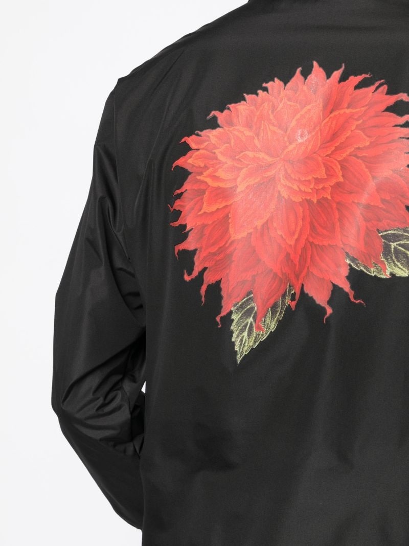 blackletter-print long-sleeve shirt jacket - 5