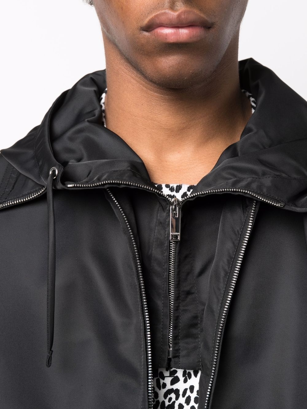 dual zip-detail hooded short jacket - 5