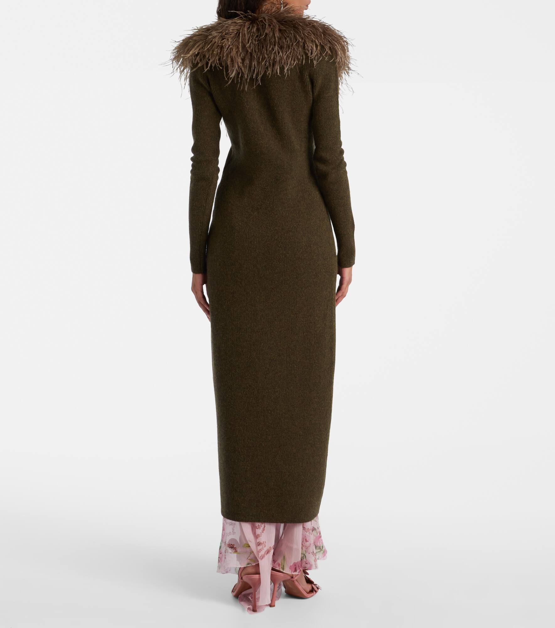 Feather-trimmed wool cardigan - 3
