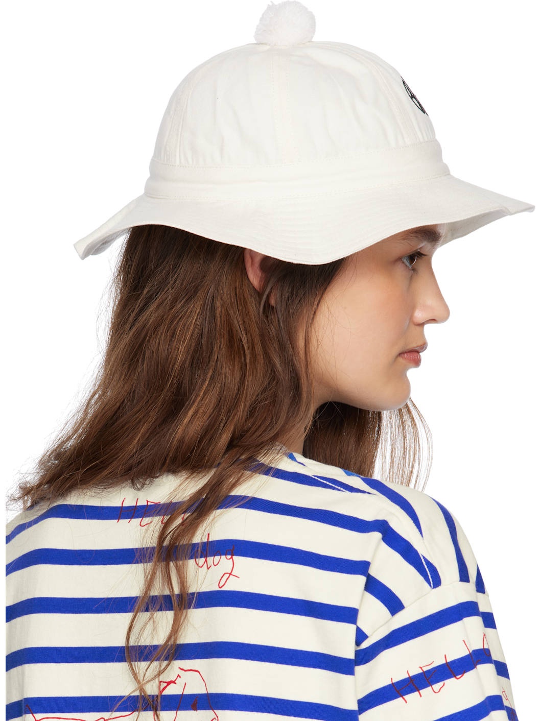 White Paneled Grandfather Bucket Hat - 3