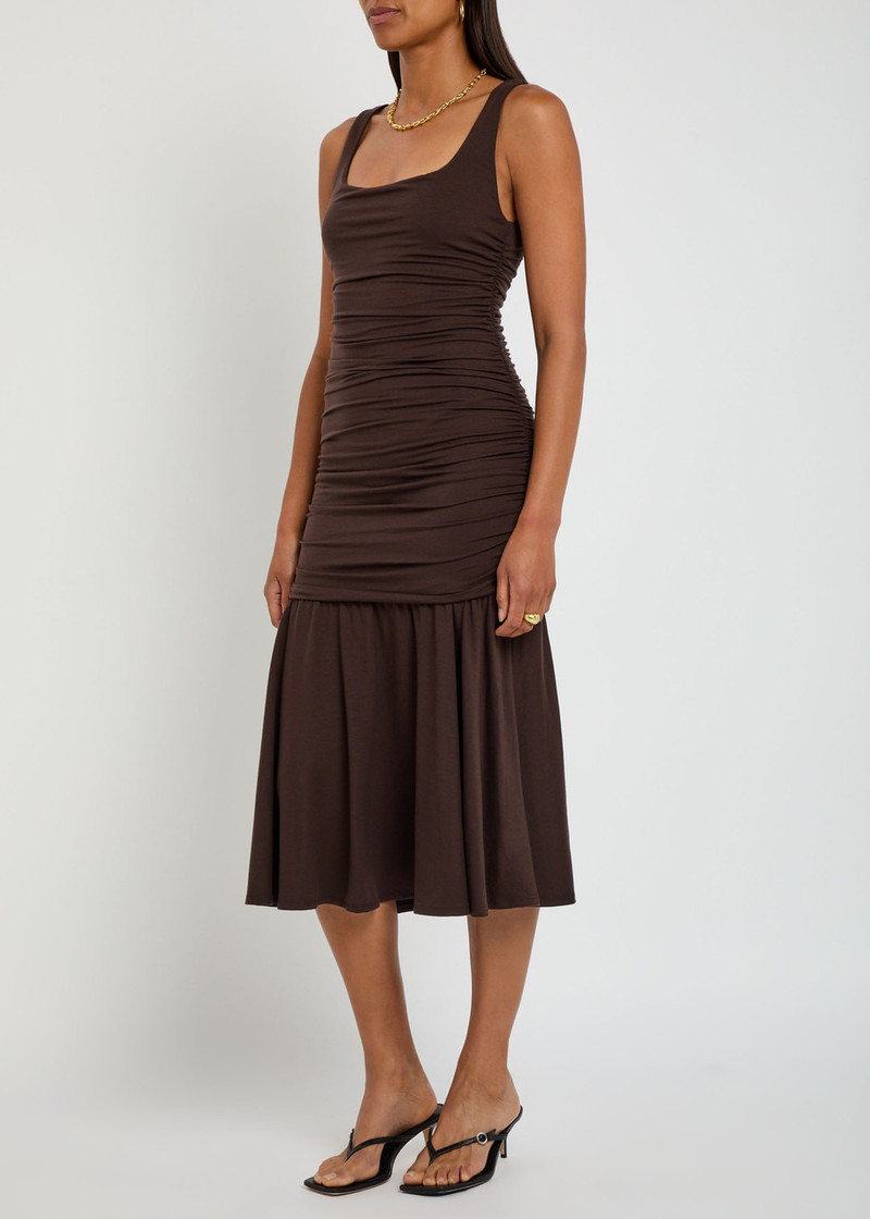 Reformation Reformation Kayla Ruched Jersey Midi Dress outlook