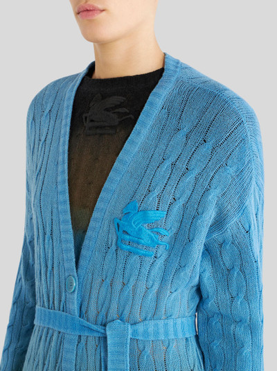 Etro COLOUR SHADED LONG CABLE WOOL CARDIGAN outlook