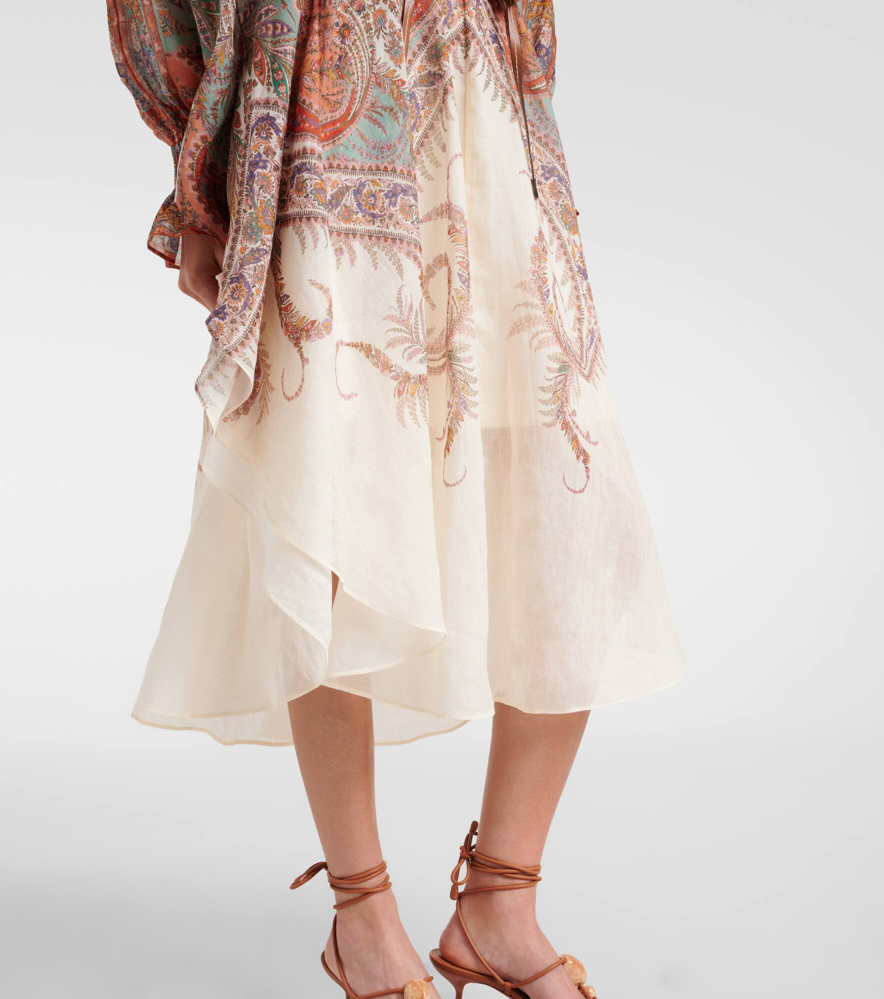 Rhiannon tie-neck ramie midi dress - 6