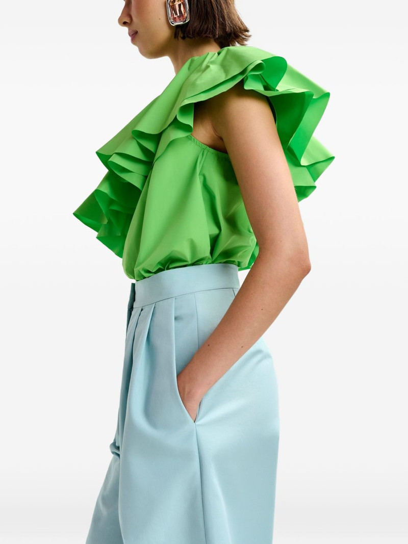 ruffled-detail asymmetric-neck blouse 6