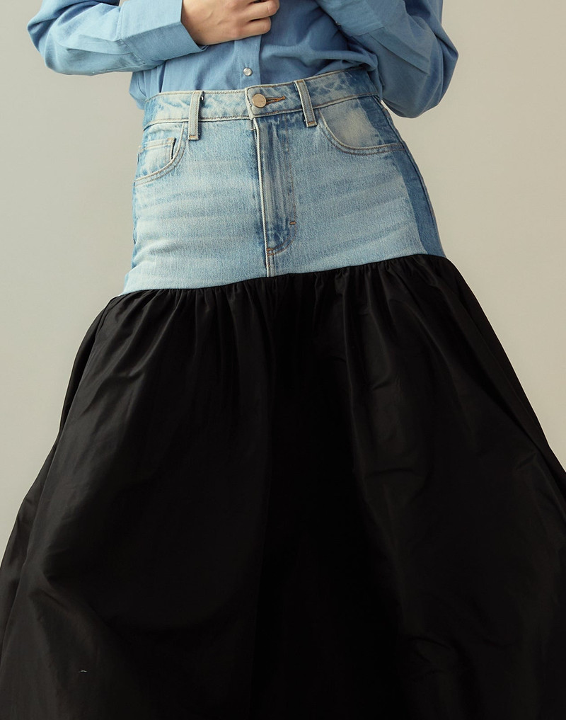 Denim Taffeta Skirt 11