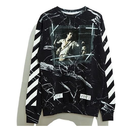 Men's Off-White Marble Pullover Black OMBA003S160940139988 - 1