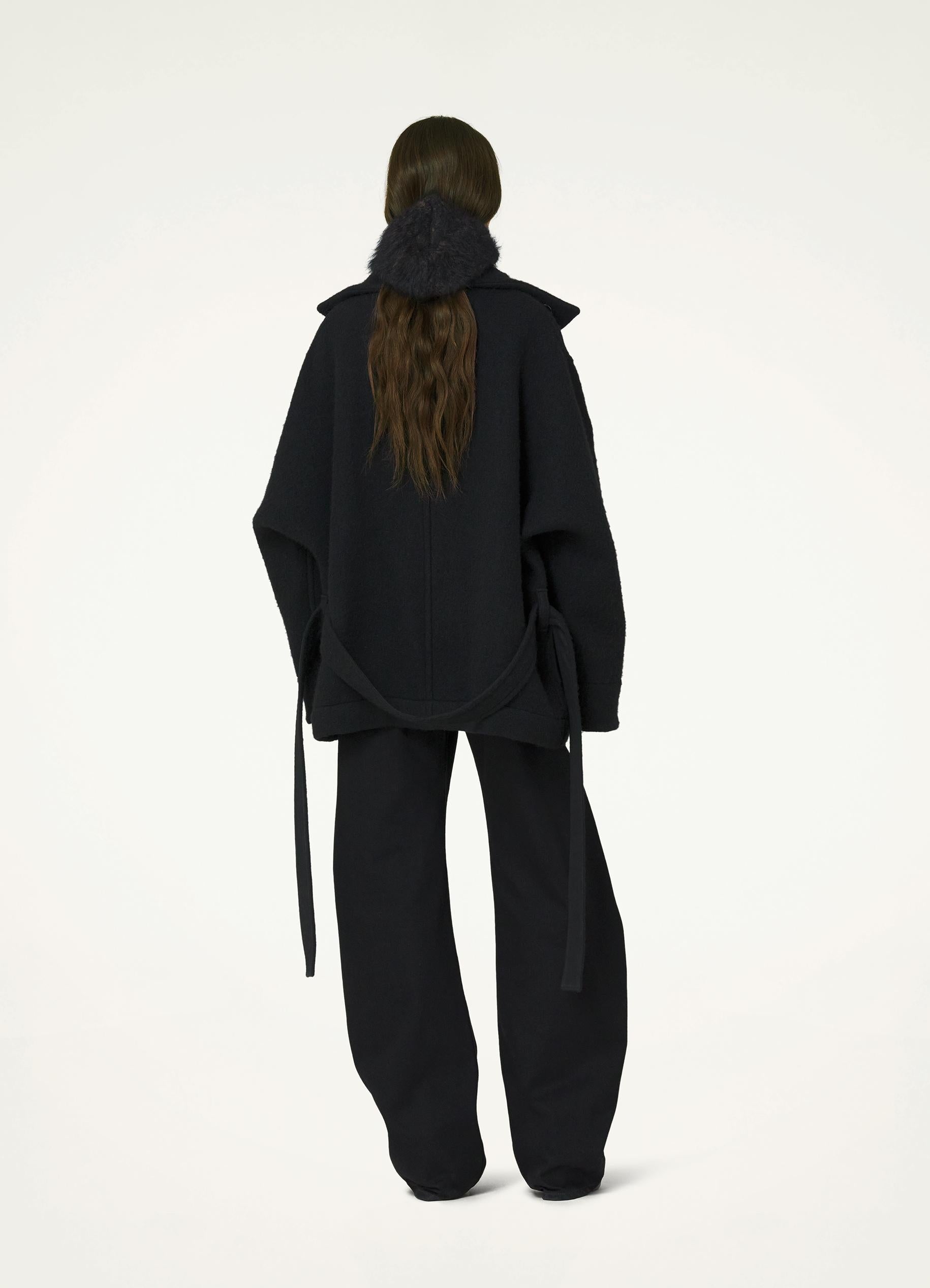 SHORT BATHROBE DUFFLE COAT - 3
