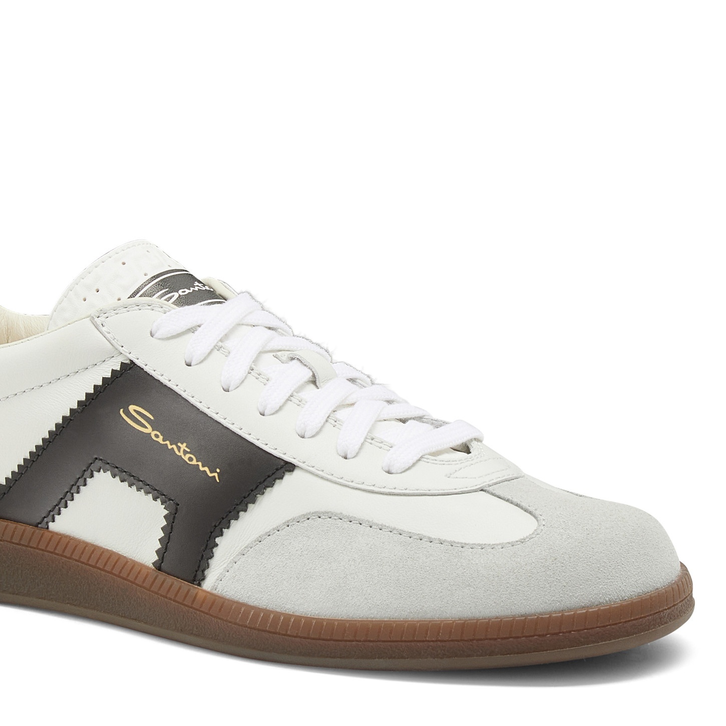 Men's white and black leather and suede DBS Oly sneaker - 5