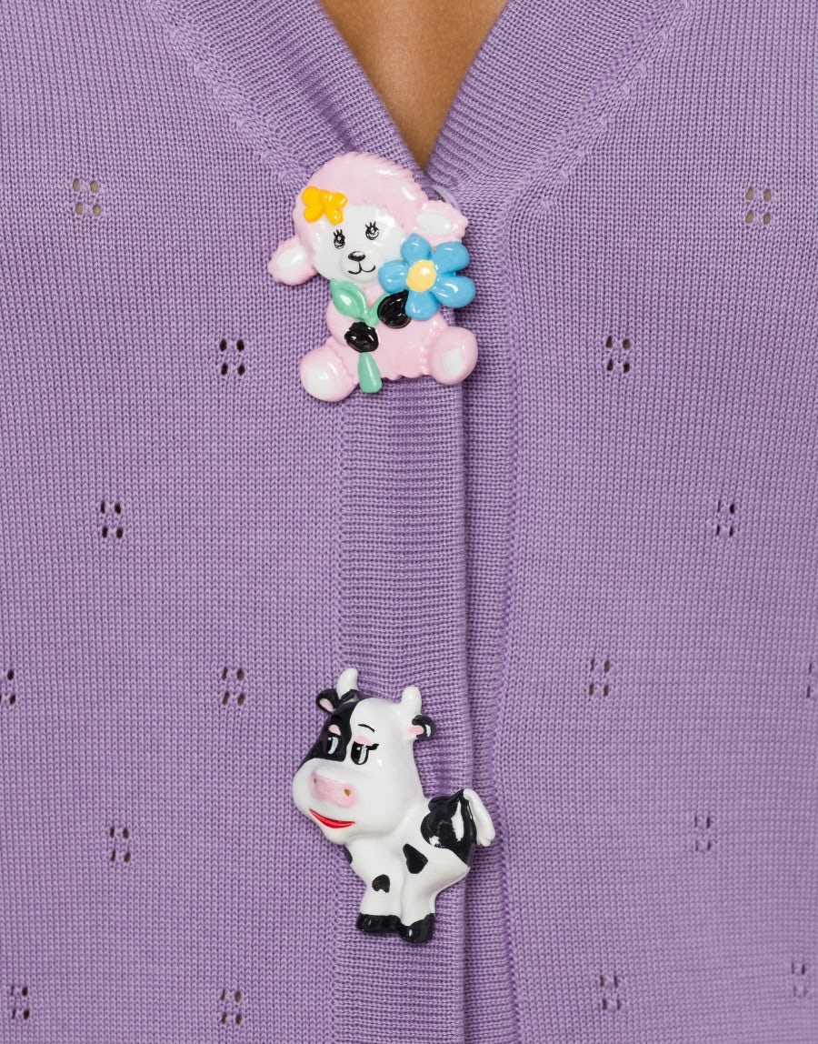 TOY BUTTONS COTTON CARDIGAN - 4